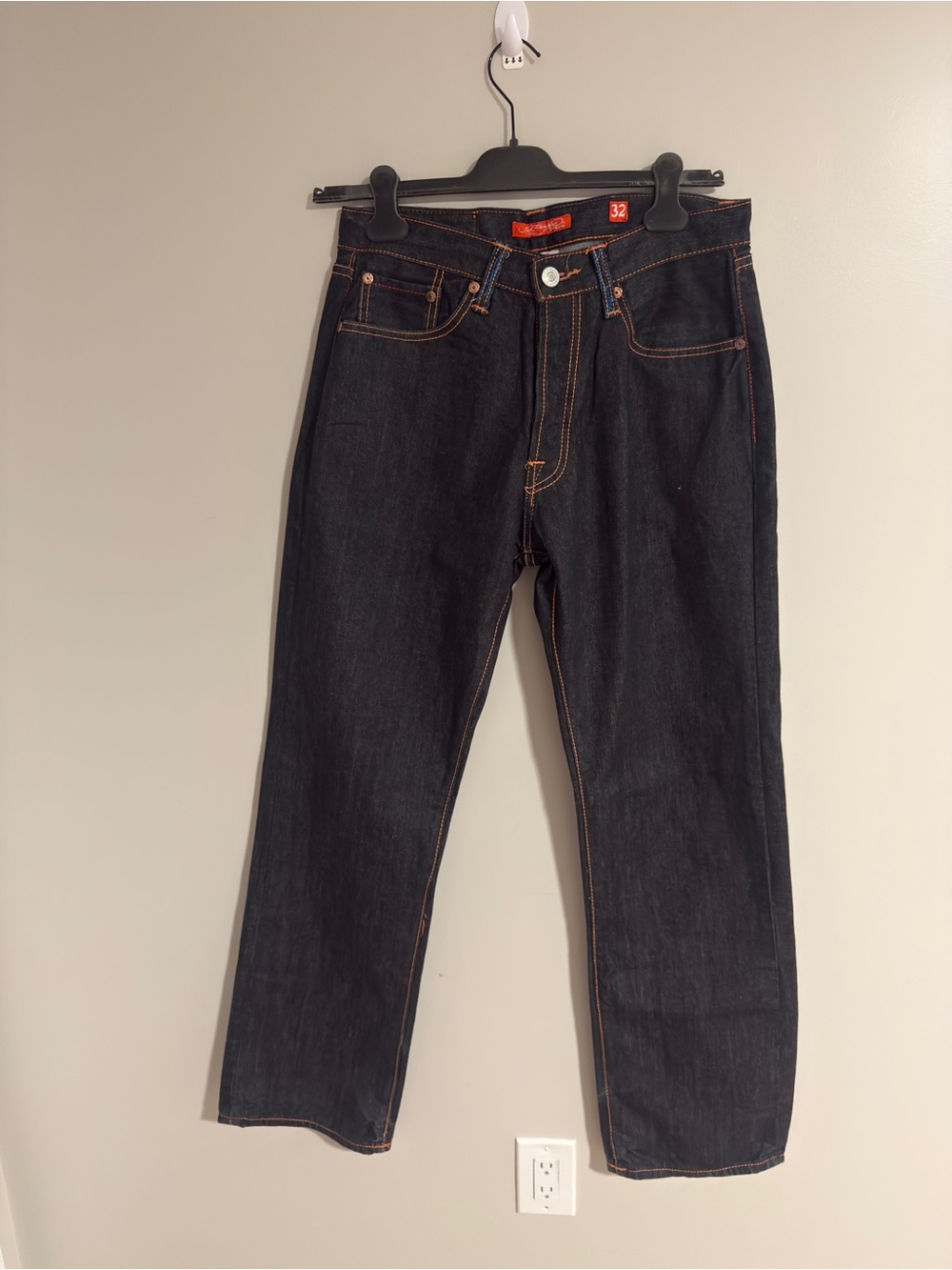 Vintage Ed Hardy Christian Audigier Big Logo Denim Jeans Pants Size 32